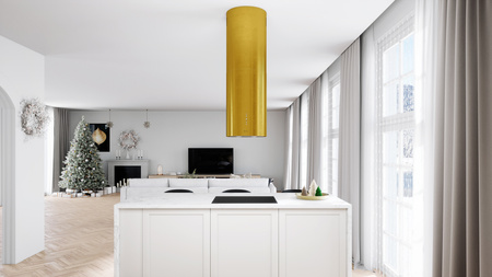 Okap kuchenny wyspowy GLOBALO CYLINDRO ISOLA 39.6 GOLD MAT