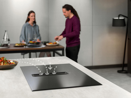 Płyta indukcyjna z okapem matowa AEG NCP84C01AZ Bridge eXtractor SaphirMatt 83cm