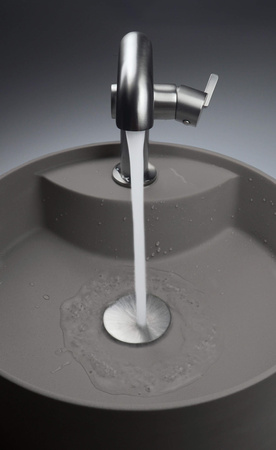 Umywalka granitowa nablatowa z miejscem na baterię CQS_TU4B - Deante