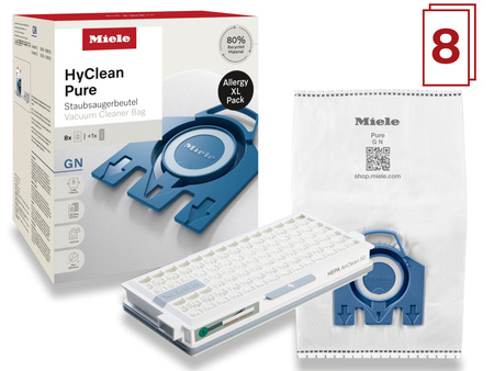 8 worków do odkurzacza i filtr HEPA GN Allergy XL HyClean Pure - MIELE 12498170