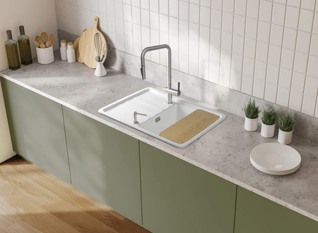 Zlewozmywak ceramiczny 1-komorowy z ociekaczem ZCM_6113 - Deante