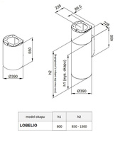 PRZEDŁUŻKA DO OKAPU GLOBALO LOBELIO PG 1.1 WHITE