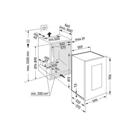 Lodówka na wina do zabudowy LIEBHERR EWTgw 1683 Vinidor z strefami temperatur