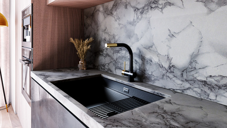 Bateria kuchenna GLOBALO LOBIO BLACK/LIGHT GOLD MAT RING 1.1