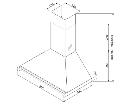 Okap kuchenny KD90HNE - Smeg