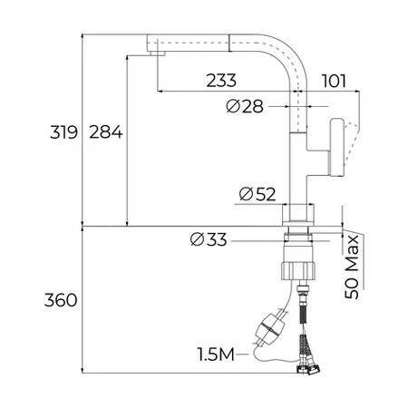 Bateria z wyciąganą wylewką TEKA Oval 938 chrom - 116020017