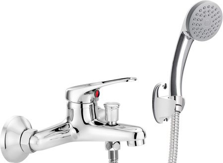 Bateria wannowa ścienna z zestawem prysznicowym BYU_011M - Deante