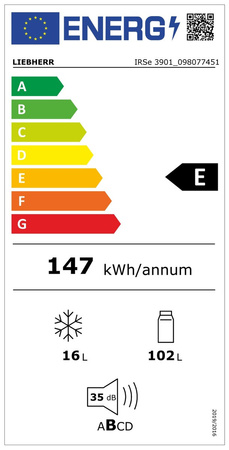 Zintegrowana chłodziarka z systemem EasyFresh LIEBHERR IRSe 3901 pure