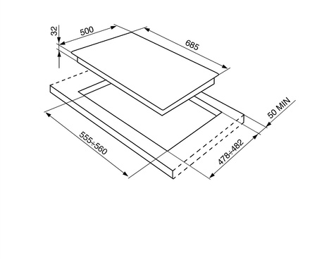 Płyta gazowa, 70 cm, Victoria, kremowy SR975PGH - Smeg