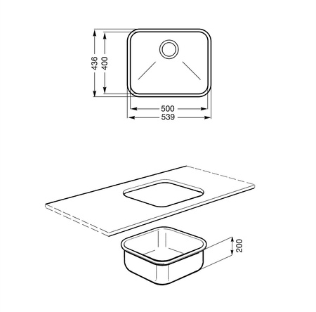 Zlewozmywak ze stali nierdzewnej UM50 - Smeg