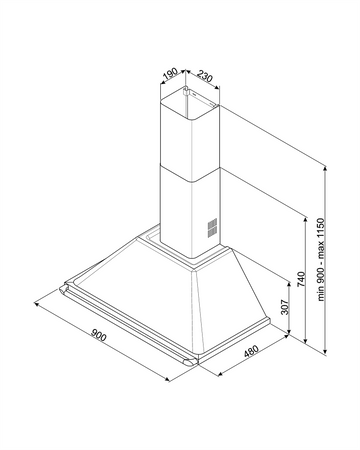 Okap kuchenny, Victoria, 90 cm, inox KTR90XE - Smeg