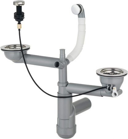 Syfon do zlewozmywaka granitowego 1.5- i 2-komorowego - Space-Saver ZXY_9918 - Deante