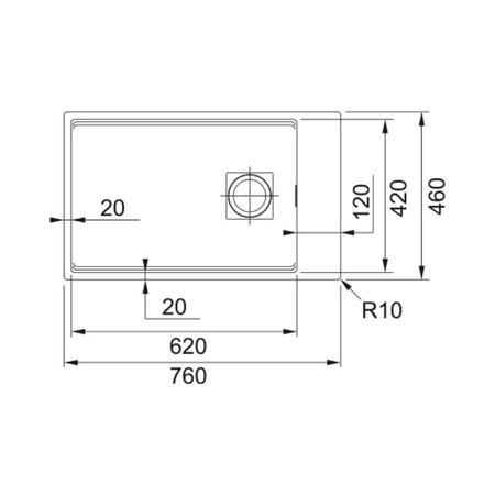 Zlew granitowy FRANKE Kanon KNG 110-62 kamienny szary - 125.0528.623
