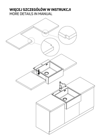 Zlewozmywak granitowy 1-komorowy ZQE_G10K - Deante