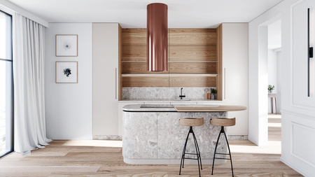 Okap kuchenny wyspowy GLOBALO LOBELIO ISOLA 39.1 WINE COPPER