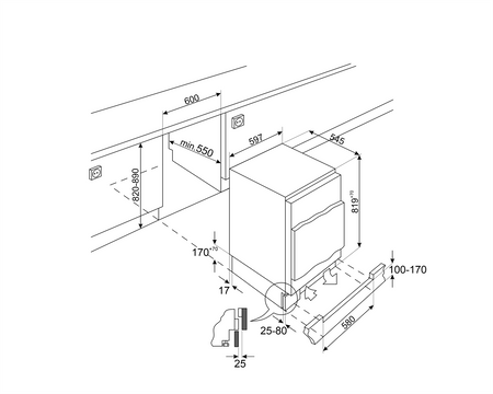 Lodówka chłodziarka do zabudowy U8L080DE SMEG
