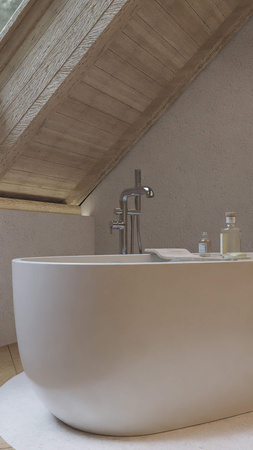 Bateria wannowa wolnostojąca z zestawem prysznicowym BQS_017M - Deante