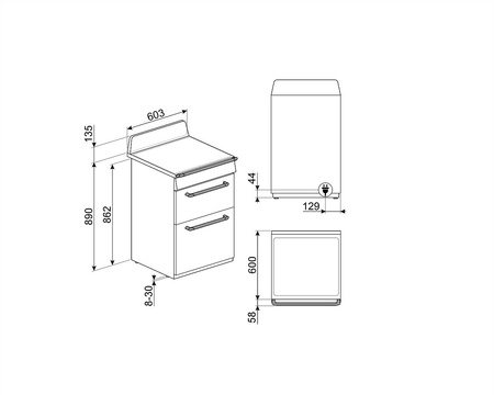 Kuchnia wolnost., 60cm, Victoria, czarny TR62IBL2 - Smeg
