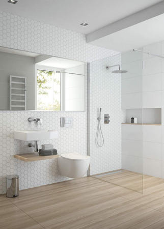 Umywalka ceramiczna nablatowa/ścienna z miejscem na baterię - 50x40 cm CDT_6U4S - Deante