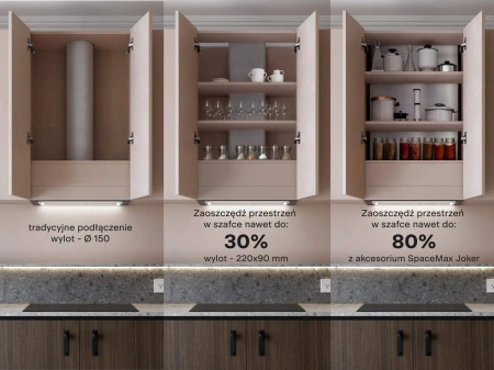 Okap kuchenny podszafkowy 55cm CIARKO JOCKER UNO biały CDZ5506B