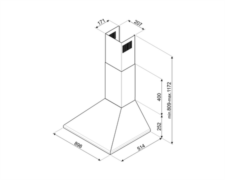 Okap kuchenny, 90 cm KSED95COA - Smeg