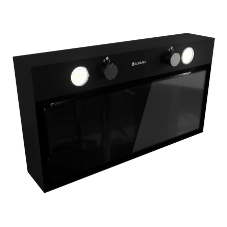 Okap kuchenny podszafkowy GLOBALO FLUXIME 60.1 BLACK + turbina TW 2.1