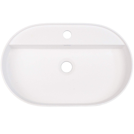 Umywalka granitowa nablatowa z miejscem na baterię - owalna CQS_AU6B - Deante