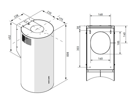 Okap kuchenny przyścienny GLOBALO CALMIO 39.1 CARMEL GOLD