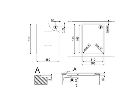 Płyta kuchenna SIM6323R - Smeg