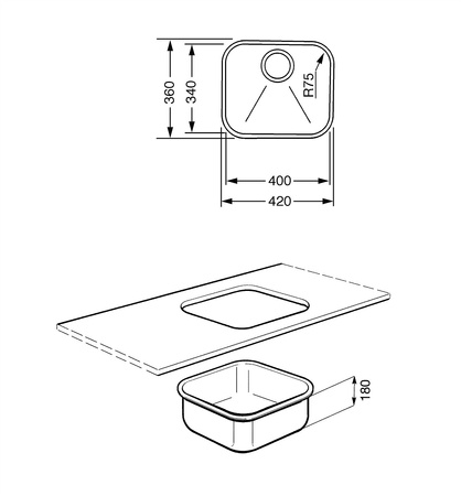 Zlewozmywak ze stali nierdzewnej UM40 - Smeg