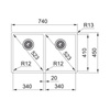 Zlew dwukomorowy FRANKE Box BXX 220/120 34-34 stal szlachetna - 127.0370.188