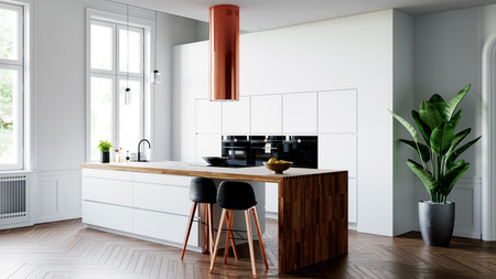 Okap kuchenny wyspowy GLOBALO CYLINDRO ISOLA 39.7 COPPER