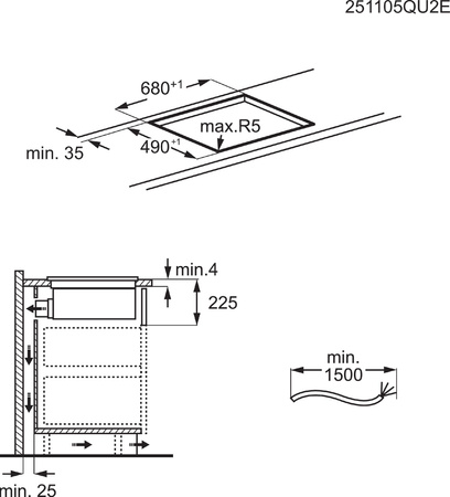 Płyta indukcyjna z okapem AEG NCH74B01CB Bridge eXtractor