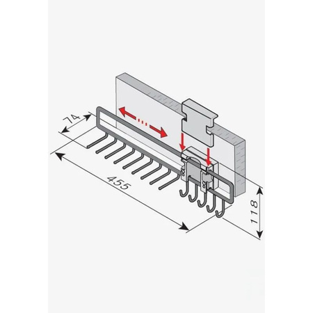 PEKA wysuwany wieszak na krawaty i paski