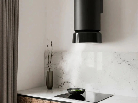 Okap kuchenny przyścienny CIARKO Design Fluo Black Satin/Gloss CDP3805CSG
