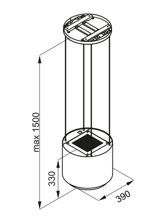 Okap kuchenny wyspowy GLOBALO ARENOFLOW 39.4 GOLD
