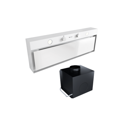 Okap kuchenny podszafkowy GLOBALO FLUXIME 90.1 WHITE + turbina TW 2.1