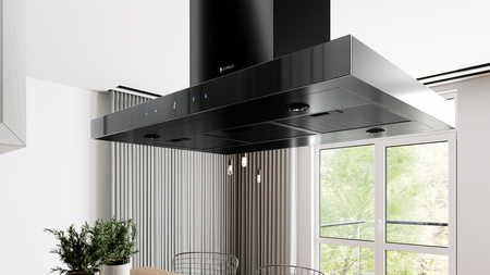 Okap kuchenny przyścienny GLOBALO VERTA ISOLA 90.3 H2H BLACK