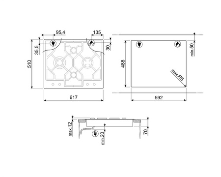 Płyta kuchenna PGF64-4 - Smeg