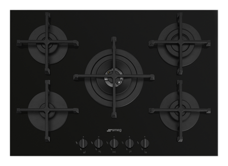 Płyta gazowa, 72 cm, Selezione, czarny PV275B - Smeg