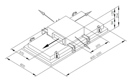 Okap sufitowy GLOBALO ALARIS 90.1 BLACK