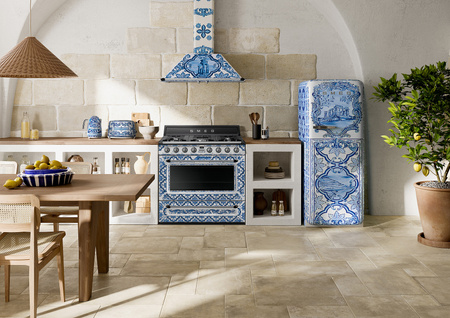 Lodówka chłodziarko zamrażarka wolnostojąca FAB28RDGME6 SMEG Retro Dolce&Gabbana