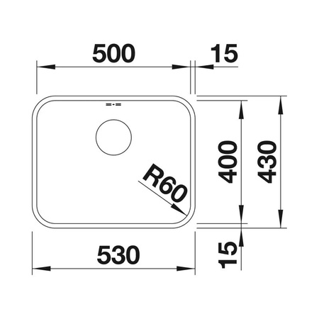 Zlew jednokomorowy BLANCO SUPRA 500-U stal szczotkowana - 518205