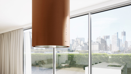 Okap kuchenny wyspowy GLOBALO CYLINDRO ISOLA 39.7 COPPER MAT
