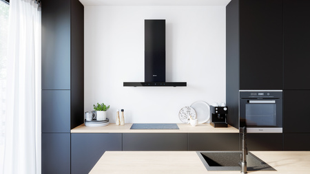 Okap kuchenny przyścienny GLOBALO VERTA 90.3 H2H BLACK