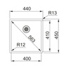Zlew kuchenny jednokomorowy FRANKE BXX 210/110-40 stal szczotkowana - 127.0453.654