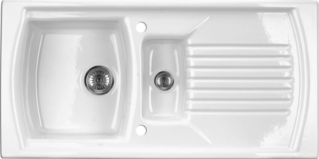 Zlewozmywak ceramiczny 1.5-komorowy z ociekaczem ZCL_651N - Deante