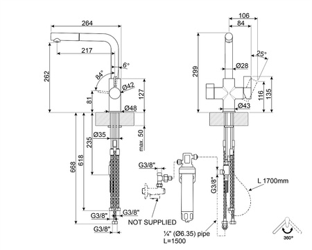 Bateria kuchenna filtrująca chrom SMEG MAFD1CR