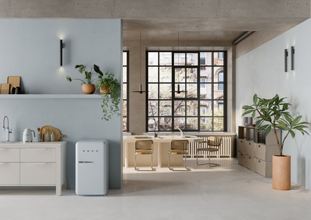 Lodówka chłodziarko zamrażarka pastelowy błękit FAB10RPB6 SMEG Retro