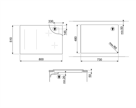 Płyta indukcyjna SMEG 80cm Linea NG SIM1844DG